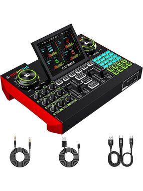 Gaming Audio Mixer & Interface with 3.5mm/XLR Input, Voice Changer for Streaming
